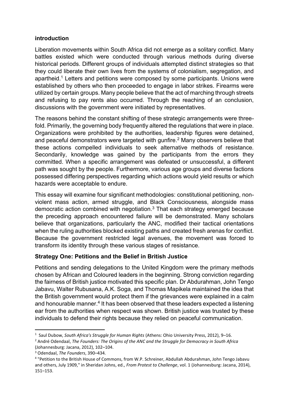 Article on liberation strategies in South Africa by Miracle Nyarega
